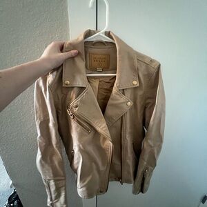 Blank NYC Women's Beige Leather Jacket